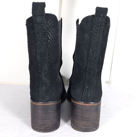 Free People Women's Benson US6,5 EU37 Black Suede Snakeskin Pull On Chelsea Boot - Picture 10 of 12